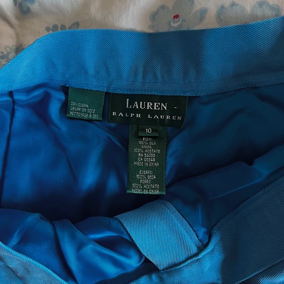 Ralph Laure. Aqua Blue Suede Silk Trousers - Picture 3 of 4